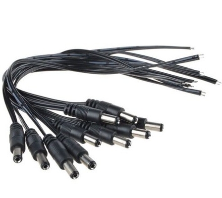 12V DC Power Pigtail αρσενικό 5.5*2.1mm καλώδιο σύρμα για κάμερα CCTV σε μαύρο χρώμα