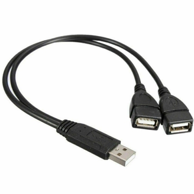 Κατώτατη τάση USB 2.0 Άντρας προς 2 Δίδυμο θηλυκό Jack Y Splitter Hub Cord-Cable-Ada Power