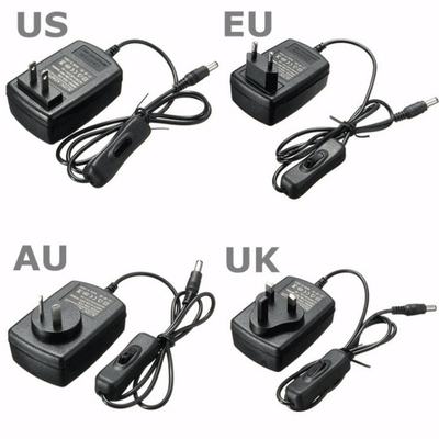 Πολύ βολικό 100-240V AC εισροή 12VDC 2A 24W 12V 3A 36W On off switch power adapter