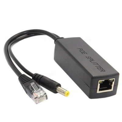 48V έως 12V 5V 2.4A Ενεργός διαχωριστής PoE για κάμερα CCTV IP IEEE802.3 Συμμορφούμενος με μαύρο