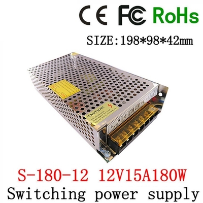 Ενιαία έξοδος 12V 15A 180W συνεχής τροφοδοσία για διακόπτες τροφοδοσίας 50/60Hz