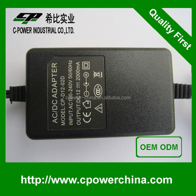 Τεχνικός 12V 2A 24W DC Power Adapter για κάμερα ασφαλείας Bunker Hill Εύκολη εγκατάσταση