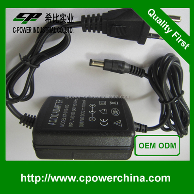 12V 1.2A 12W AC DC Power Adapter με 1200ma ισχύ εξόδου και πιστοποιητικό CE
