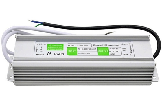 DC12V 24V 150W IP67 Διαρκής τάση Ηλεκτρική τροφοδοσία οδηγού LED με αδιάβροχο σχεδιασμό