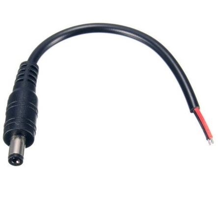 5.5*2.1mm Άντρας DC σύνδεσμος πλέγματος ηλεκτρικής ενέργειας απογυμνωμένο θηλυκό άκρο CCTV PSU Pigtail καλώδιο 12V