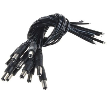 12V DC Power Pigtail αρσενικό 5.5*2.1mm καλώδιο σύρμα για κάμερα CCTV σε μαύρο χρώμα