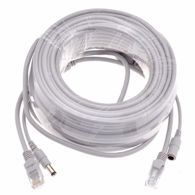 Φόρμα PVC 5/10/15/20/30M Gray CAT5/CAT-5e Ethernet RJ45 DC Power CCTV Network Lan Cable