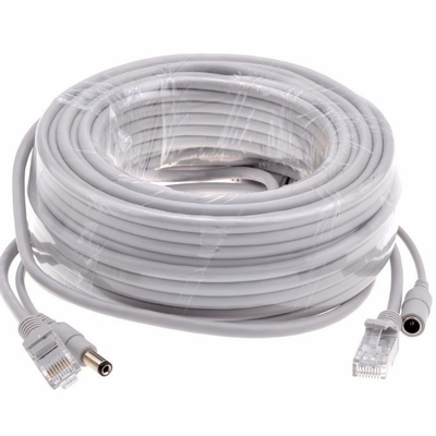 Φόρμα PVC 5/10/15/20/30M Gray CAT5/CAT-5e Ethernet RJ45 DC Power CCTV Network Lan Cable