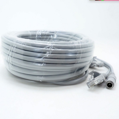 Δύο σε ένα καλώδιο για επέκταση CCTV Ethernet RJ45 και DC 12V Power NVR σε γκρι χρώμα