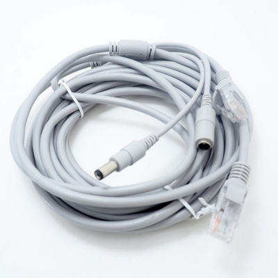 Δύο σε ένα καλώδιο για επέκταση CCTV Ethernet RJ45 και DC 12V Power NVR σε γκρι χρώμα