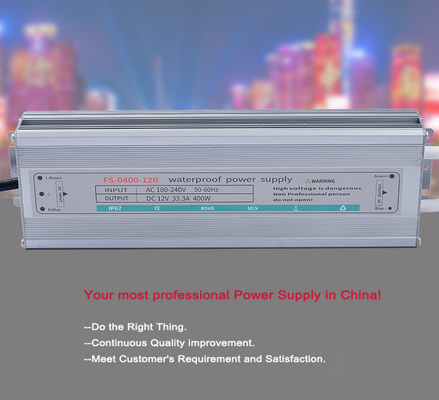 400W 12V 33.3A συνεχής αδιάβροχη παροχή ηλεκτρικής ενέργειας LED IP67 Καθορισμένο εύρος ρύθμισης γραμμής ±0.5max