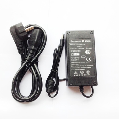 60W τροφοδοσία ηλεκτρονικών προϊόντων 12VDC Έκδοση τάσης EU Plug 100-240V AC εισροή