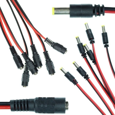 5.5x2.1mm Pigtail αρσενικό θηλυκό καλώδιο DC για κάμερα CCTV LED φώτα 12V Χάλκινος αγωγός