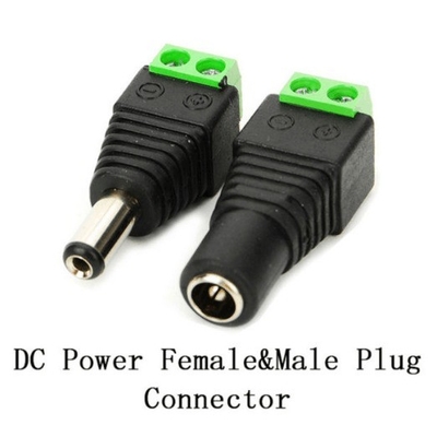 12V DC Power Jack Plug Μαύρο f συνδετήρα προσαρμογέα ισχύος 5.5mm x 2.1mm Πιστοποιητικό CE