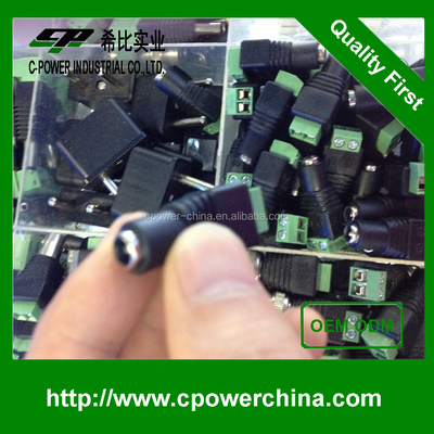 12V DC Power Jack Plug Μαύρο f συνδετήρα προσαρμογέα ισχύος 5.5mm x 2.1mm Πιστοποιητικό CE