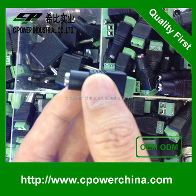 12V DC Power Jack Plug Μαύρο f συνδετήρα προσαρμογέα ισχύος 5.5mm x 2.1mm Πιστοποιητικό CE