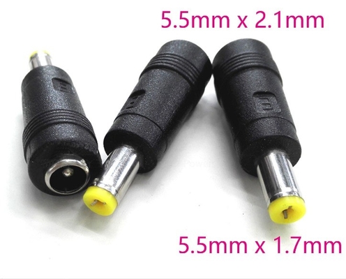 Μαύρος προσαρμογός για DC Power Plug 5.5x1.7mm αρσενικό σε 5.5x2.1mm θηλυκό Jack Connector