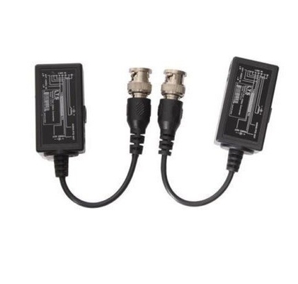Μαύρο CCTV BNC σε RJ45 Video Balun με DC Power Extender μέσω καλωδίου Ethernet Cat5/6