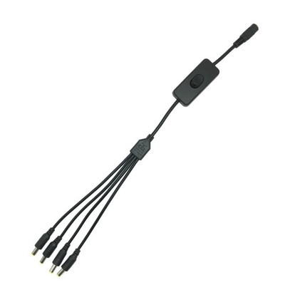 Χάλκινος αγωγός χαμηλής τάσης 2.1 * 5.5mm CCTV κάμερα ασφαλείας Καλώδιο διαχωρισμού ισχύος με διακόπτη