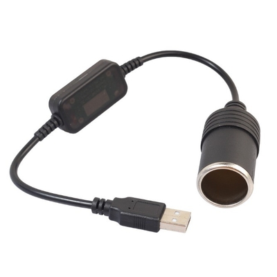 5V έως 12V USB Φωτήρας τσιγάρου αυτοκινήτου Συσκευή γυναικείο μετατροπέας προσαρμογέα Μαύρο σχεδιασμό PVC
