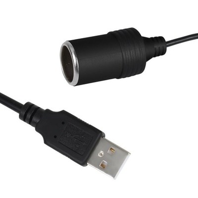 5V έως 12V USB Φωτήρας τσιγάρου αυτοκινήτου Συσκευή γυναικείο μετατροπέας προσαρμογέα Μαύρο σχεδιασμό PVC