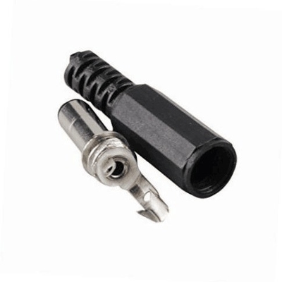 Μαύρο 5.5mm x 2.1mm Άντρας DC Plug Jack Solder Connector Adapter για το φύλο