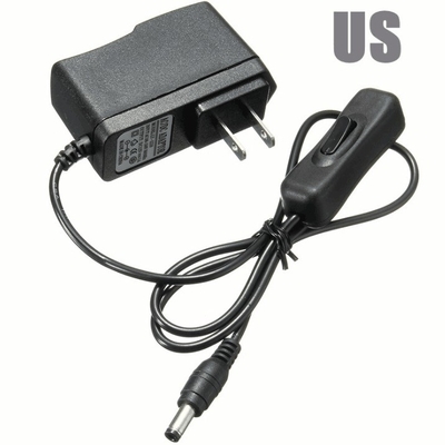 Μικρό μέγεθος 12V 1A 12W 1000mA DC προσαρμογέα ισχύος με Inline On / Off διακόπτη για LED φωτισμό CCTV