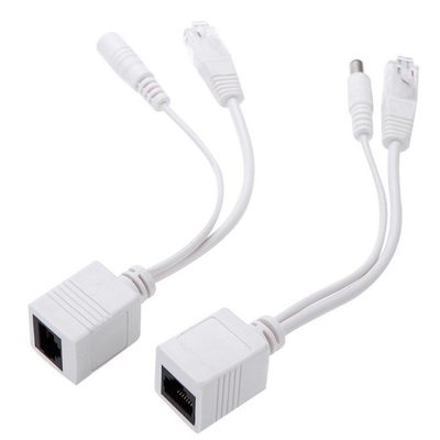 Δύο πιστοποιητικά CE POE Ethernet Injector Splitter Adapter Cable για CCTV RJ 45 RCA