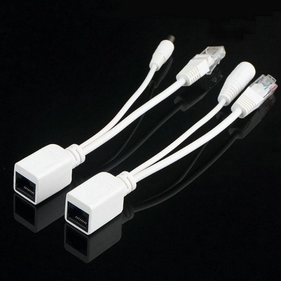 Δύο πιστοποιητικά CE POE Ethernet Injector Splitter Adapter Cable για CCTV RJ 45 RCA