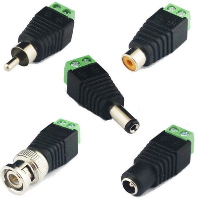 Σύνδεσμοι κάμερας CCTV ABS 2.1mm DC RCA Phono BNC Plug and Socket