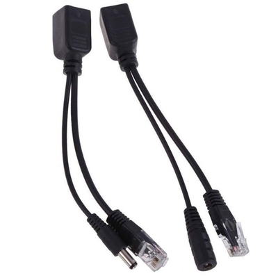 Μαύρη παθητική ισχύς μέσω Ethernet Rj45 Poe Adapter Injector Splitter για -40°C 60°C