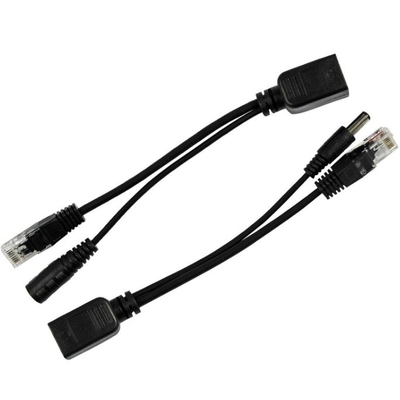 Μαύρη παθητική ισχύς μέσω Ethernet Rj45 Poe Adapter Injector Splitter για -40°C 60°C