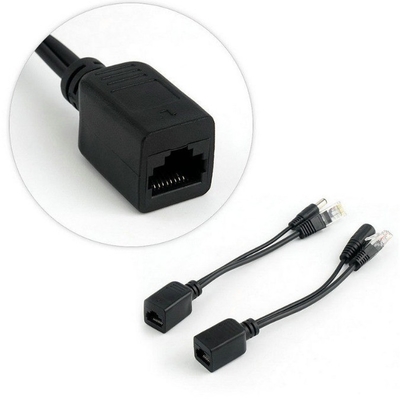 Μαύρη παθητική ισχύς μέσω Ethernet Rj45 Poe Adapter Injector Splitter για -40°C 60°C