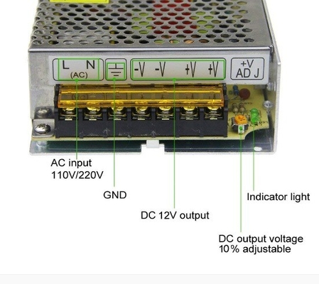 120v Εισερχόμενη τάση S-120-12 Μετασχηματιστής AC 110V/220V σε DC 12V 10A 120W Αναπροσαρμοστής τροφοδοσίας