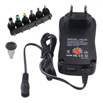 3-12V DC Output Ρυθμίσιμος 12W/30W καθολικός προσαρμογός τροφοδοσίας με πολλαπλές συνδέσεις