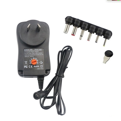 C-Power 30W 15W ταξιδιωτικός ρυθμιζόμενος προσαρμογός ισχύος για ηλεκτρικές συσκευές Μαύρο χρώμα