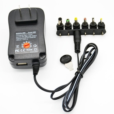 AC100-240V Αποσυναρμολογητέος Adapter ισχύος 30W Output 3-12V DC Ρυθμίσιμη 85% Απόδοση