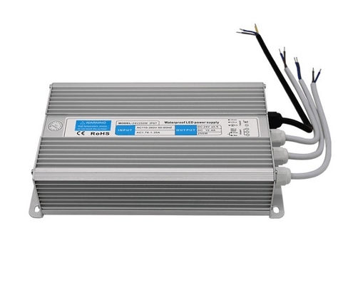 24V συνεχής ρεύματος ασημένιο αδιάβροχο LED οδηγό μετασχηματιστή IP67 έγκριση CE τροφοδοσία 250W