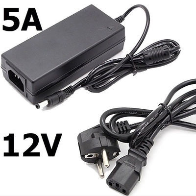 AC100-240V DC 12V Εισαγωγή C-Power 12V 5A Ηλεκτρονικός προσαρμογός φορητού υπολογιστή με πιστοποιητικό CE Μαύρο