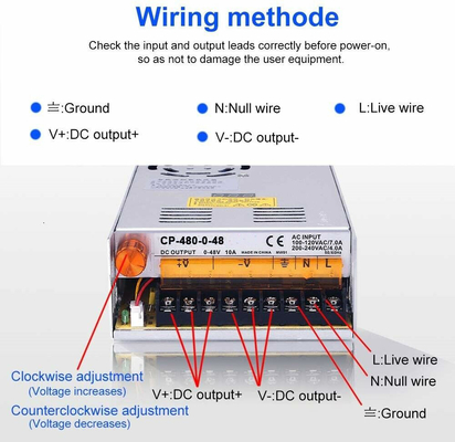 C-Power 480w Ρυθμίσιμη παροχή ρεύματος LED οθόνη AC110V/220V DC 0-24V/0-36V/0-48V/0-60V